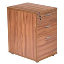 Industrial Grade Walnut 3-Drawer Desk High Pedestal For Office Use