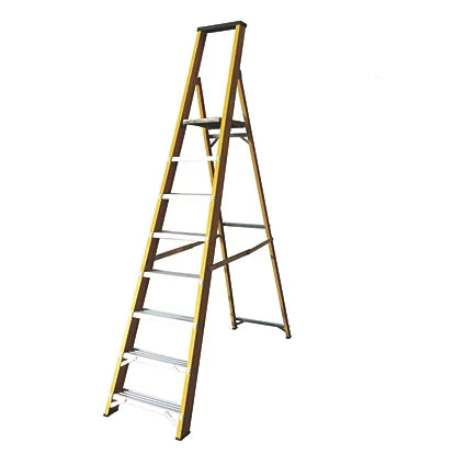 Heavy Duty Fibreglass 8-Step Platform Step Ladder For Industrial Use - 2.30m