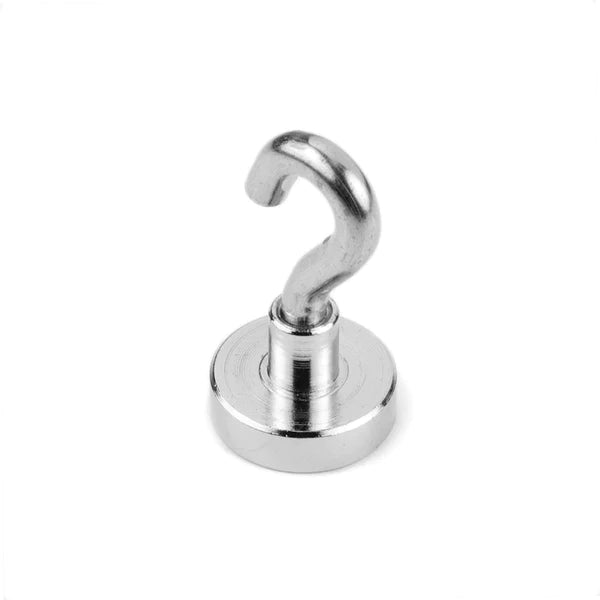 High-Quality Nickel Silver Neodymium Pot With Hook 10 Pack - 20mm Diameter