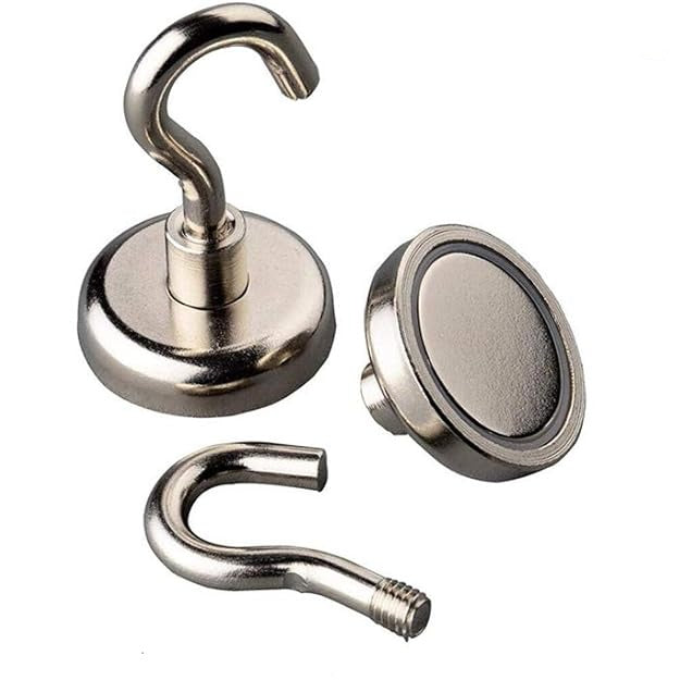 High-Performance Neodymium Silver Zinc Pot With Hook Pack of 5 - 44mm