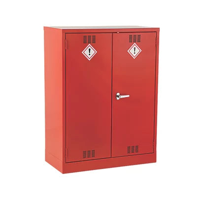 Industrial Quality Steel Red 2-Shelf Pesticide Cabinet Secure Storage For Pesticides