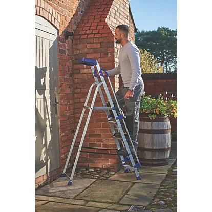 Premium Quality Aluminium 5-Step Platform Step Ladder For Home Use - 1.7m