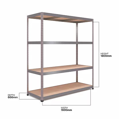 High-Durable 4-Tier Galvanized Steel Shelving Unit For Workshops - 300kg Capacity