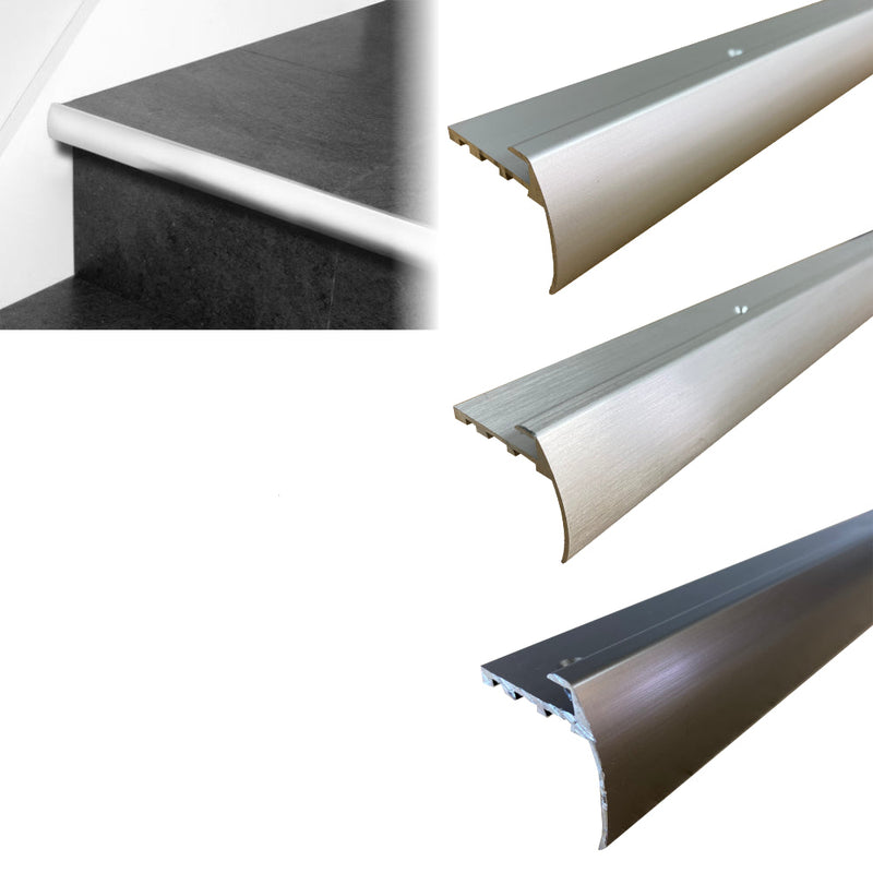 Premium Anodised Aluminium Bull Nose Stair Nosing 2700mm for 5mm LVT Flooring High-Durability Edge Profile