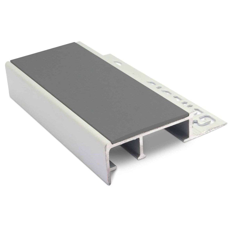 Slimline Tile-In Stair Nosing Non-Slip Durable Aluminium with PVC Insert 2.8m