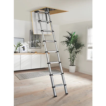 Premium Quality Aluminium Telescopic Loft Ladder For Small Hatches - 2.61m