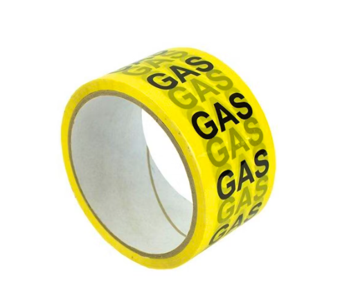 Heavy Duty Yellow/Black Gas ID Tape For Identifies Gas Systems - 50m