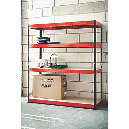 High Performance 4-Tier Powder-Coated Steel Shelving - 300kg Capacity