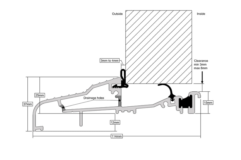 High-Durable Proline Subsill Threshold Door Perfect For PVC or Composite Subsills