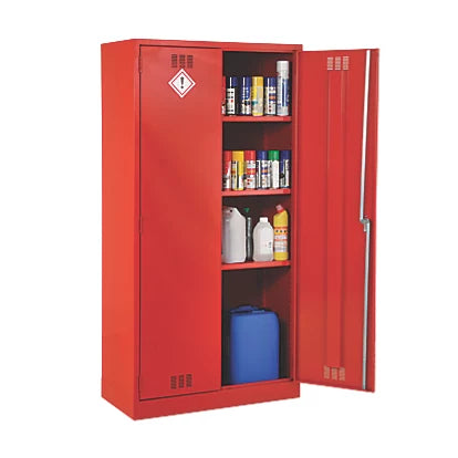 High Impact Red  3-Shelf Pesticide Cabinet Secure Storage For Herbicides & Pesticides