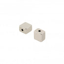 N42 Nickel Plated Magnet Neodymium Block With 2.5mm Diameter Central Hole - 10 Pack
