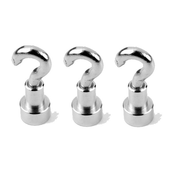 25mm Silver Zinc Neodymium Pots With Hook - Pack of 10