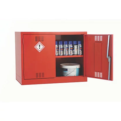 Premium Red 1-Shelf Pesticide Cabinet Safe Storage For Pesticides - 915mm