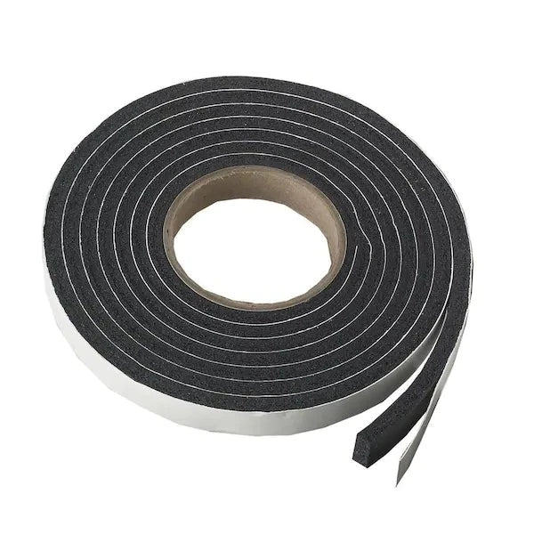 Professional Grade Self-Adhesive Jumbo Black Rubber Foam Weatherstrip For Outdoor Use - 3m