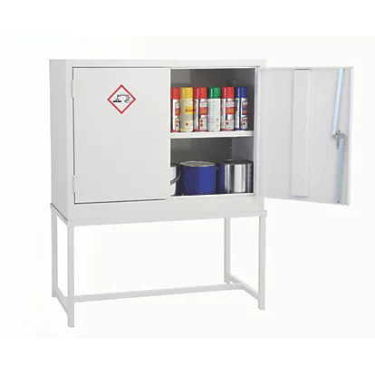 Industrial Quality White Steel Acid Cabinet Stand For Storage Solution - 915mm