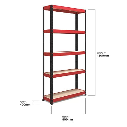 Premium Grade 5-Tier Powder-Coated Steel Shelving Unit For Garage or Warehouse Use