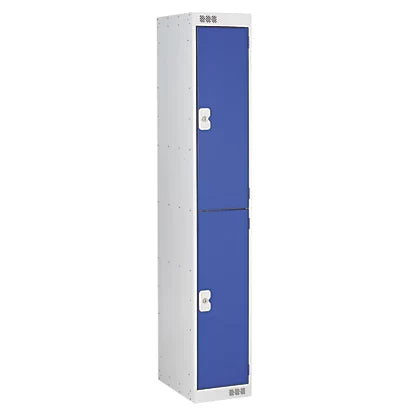 High impact  Blue 2-Door Security Locker With Anti-Bacterial Coating - 1800mm