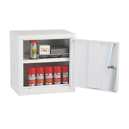 Heavy Duty White 1-Shelf Acid Cabinet Solution For Safe Storage - 457mm