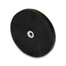 Black Neoprene Rubber Coated Flush Magnets - 66mm Diameter