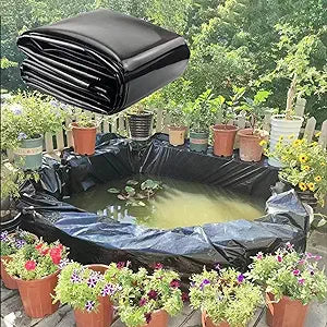 High Quality Black HDPE Pond Liner Lifetime Guarantee With Heavy Duty Underlay - 0.35mm