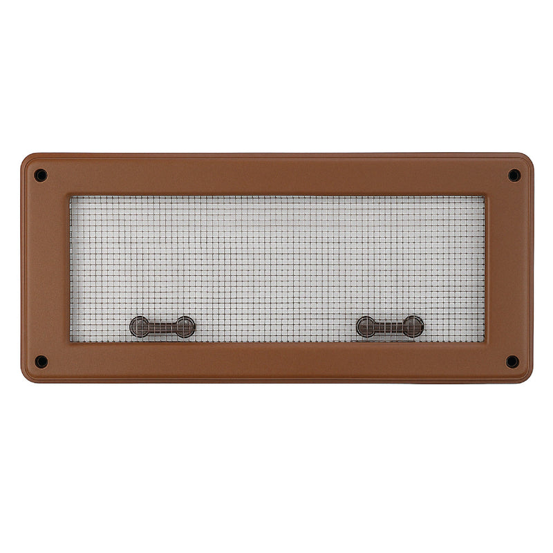 Wasp, Bee and Mouse Galvanized Steel Mesh Grilles - Vent Protection Covers with Brown Plastic Frame