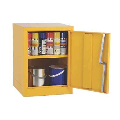 High Durable Yellow 1-Shelf Hazardous Substance Cabinet Secure Liquid & Chemical Storage