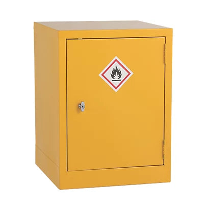 High Durable Yellow 1-Shelf Hazardous Substance Cabinet Secure Liquid & Chemical Storage