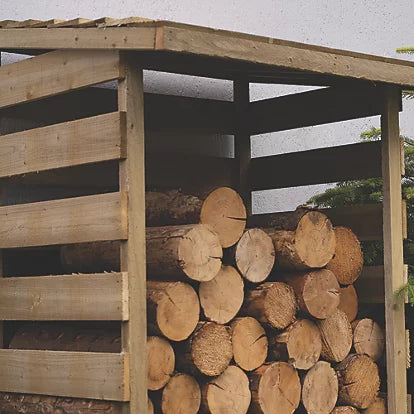 Highly Durable Timber Log Store With Boarded Timber Flooring & Softwood Walls