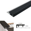 Premium Anti-Slip Aluminium Stair Nosing Durable PVC Insert for Tiles & Stone Indoor/Outdoor Use Black Finish 2500mm