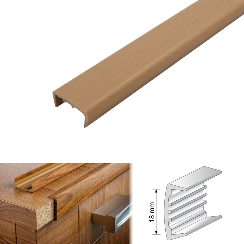 &nbsp; Premium PVC U Section Melamine Furniture Edge Trim 18mm x 2.6m Waterproof & Durable Ideal for Home & Commercial Use