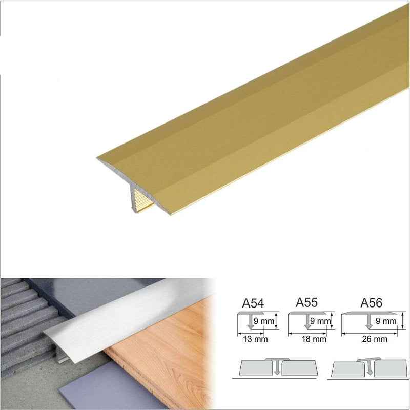 Premium 26mm Anodised Aluminium T-Bar Transition Trim High-Quality Flooring Solution for Tiles Stone & Laminate