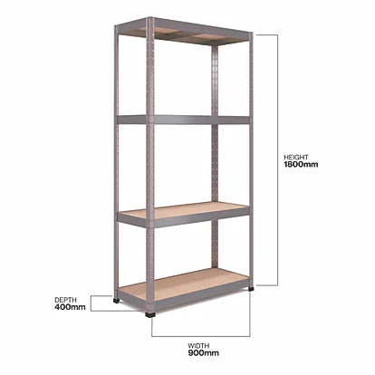 Professional Grade Galvanized Steel 4-Tier Shelving - 300kg Capacity