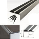 Best-Selling Silver  Anodised Aluminium Stair Nosing Non-Slip Durable & Easy Installation 15 Pack