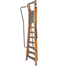 Industrial Quality Fibreglass 8-Step Platform Step Ladder With Handrail - 2.55m