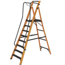 Industrial Quality Fibreglass 8-Step Platform Step Ladder With Handrail - 2.55m