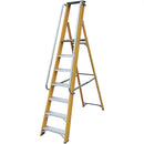 Premium Grade Fibreglass 7-Step Platform Step Ladder With Safety Handrails - 2.1m