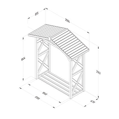 Professional Apex Timber Log Store Ultimate Storage Solution - 7' x 3'