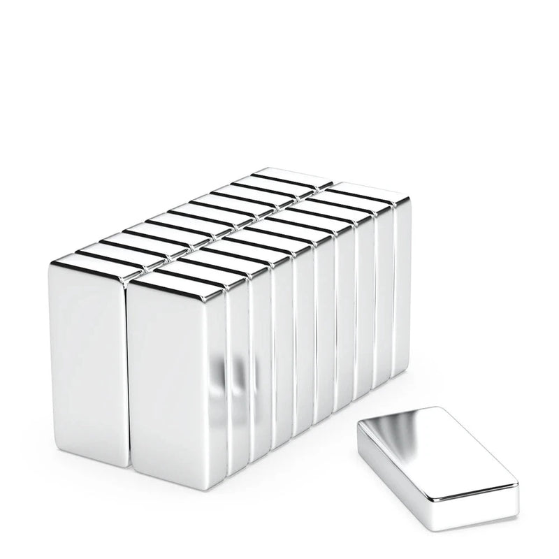 Premium 25mm N35 Grade Silver Nickel-Plated Blocks  - Pack of 10