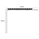 Tredsafe® DDA Compliant Aluminium Stair Nosing 67mm x 55mm Premium Non-Slip Edge Trim with PVC Insert Commercial & Industrial Use