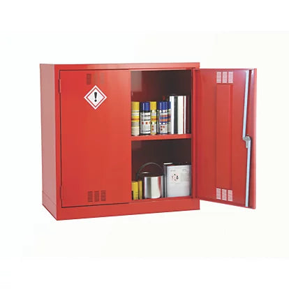 Highly Durable Red 1-Shelf Pesticide Cabinet Solution For Secure Storage