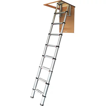 High Impact Aluminium Telescopic Loft Ladder For Home Use - 2.88m