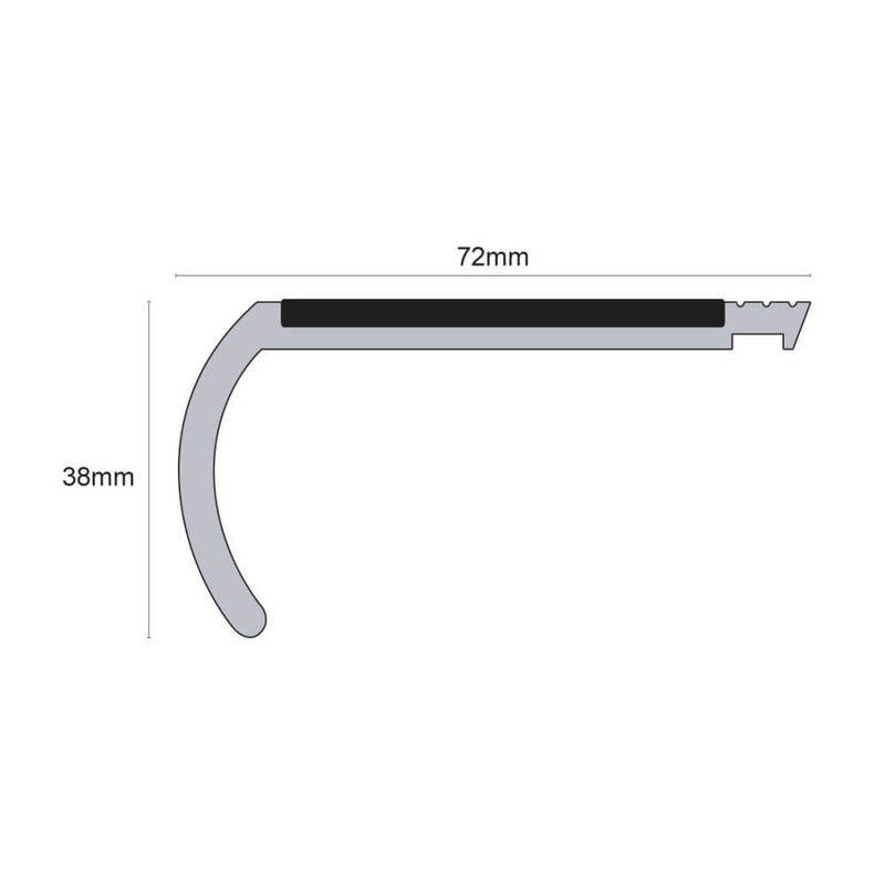 72x38mm Heavy-Duty Hard Nose PVC Profile Durable Versatile & Commercial-Grade