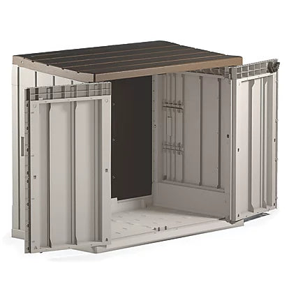 Professional Taupe Grey & Brown Plastic Patio Box Storage Solution For Outdoor Items