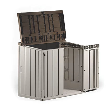 Professional Taupe Grey & Brown Plastic Patio Box Storage Solution For Outdoor Items