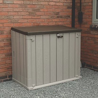 Professional Taupe Grey & Brown Plastic Patio Box Storage Solution For Outdoor Items