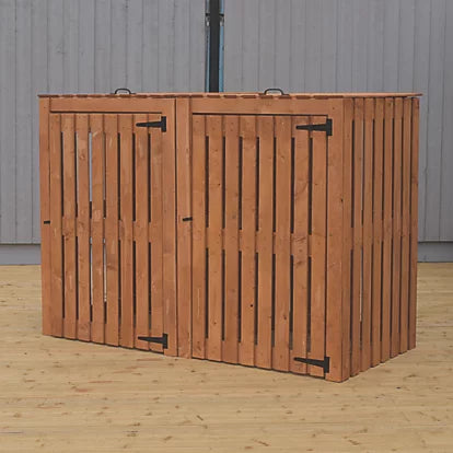 Premium Grade Double Timber Bin Store For Outdoor Storage Solution