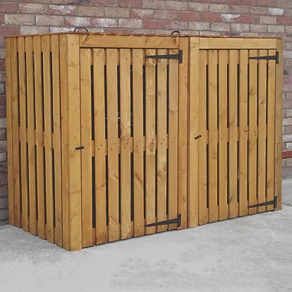 Premium Grade Double Timber Bin Store For Outdoor Storage Solution