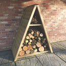 Industrial Grade Triangular Timber Log Store Solution For Outdoor Use - 4ft x 2ft