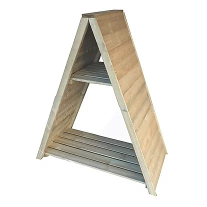 Industrial Grade Triangular Timber Log Store Solution For Outdoor Use - 4ft x 2ft