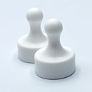 Industrial Grade 25mm Large White Tenpin Magnets - Pack of 10
